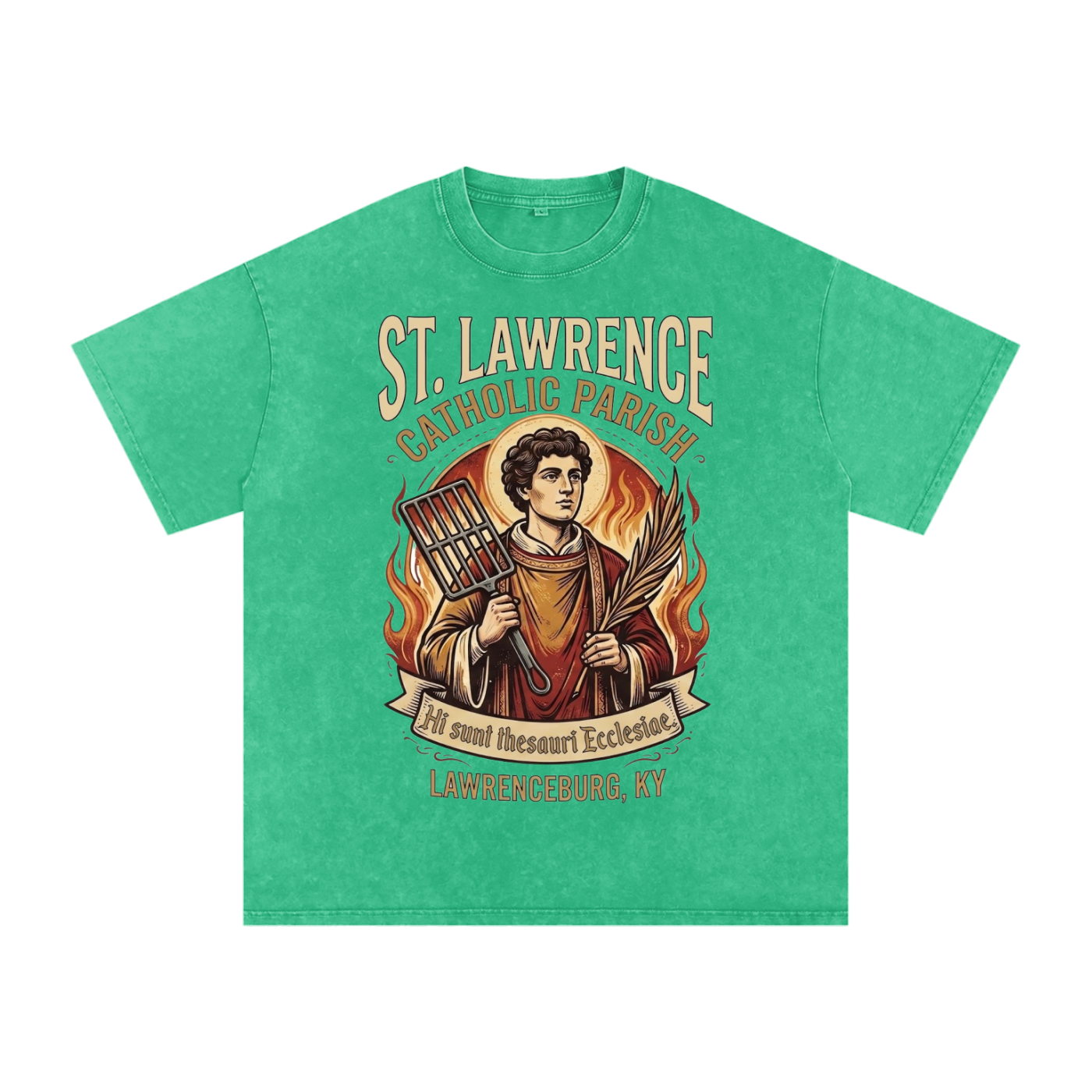St. Lawrence Parish Snow Washed T-Shirt by Di Roma