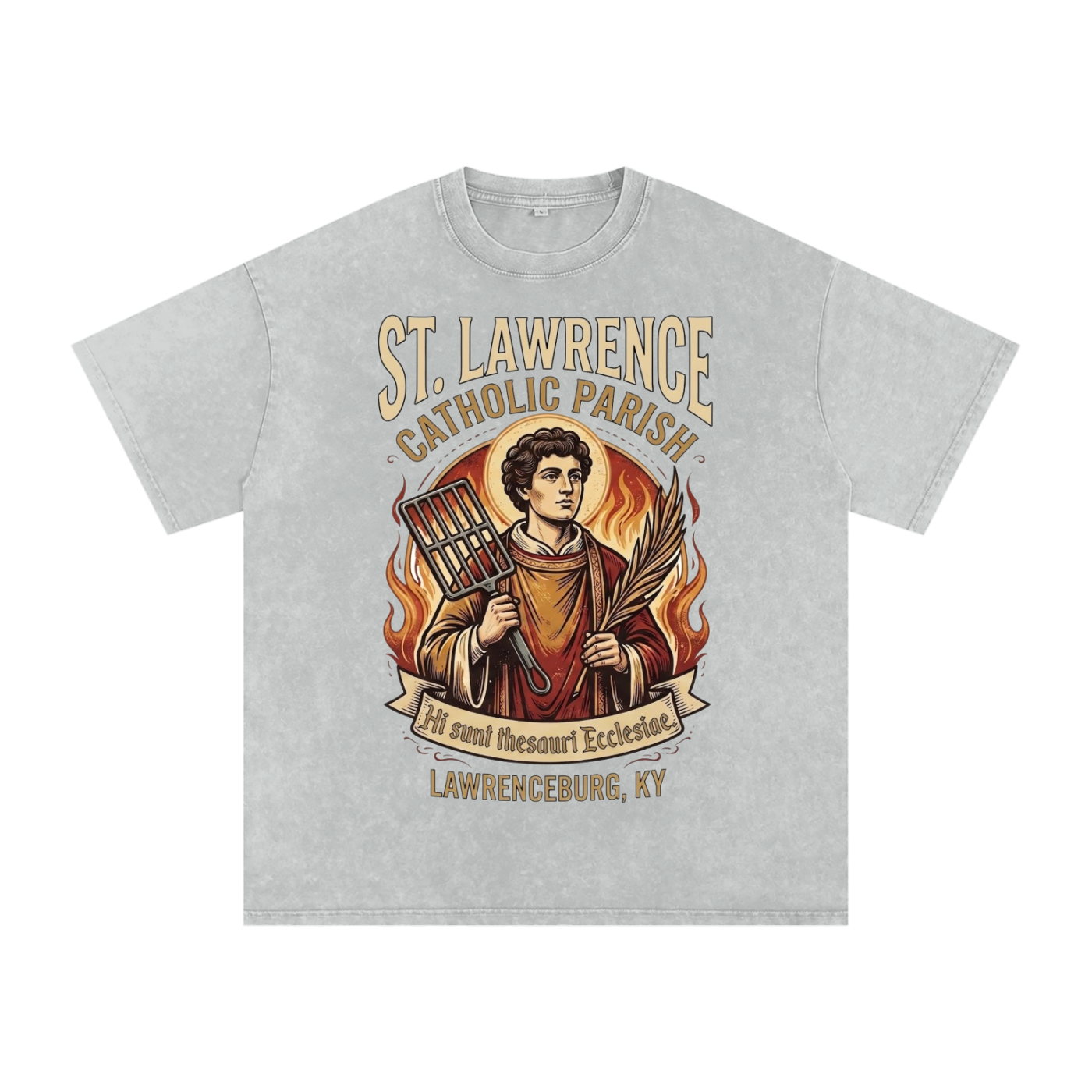 St. Lawrence Parish Snow Washed T-Shirt by Di Roma