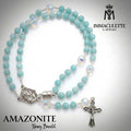 Amazonite & Fine White Opal AB Crystal IMMACULETTE (TM) Rosary Bracelet