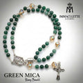Green Mica and Fine Light Colorado Topaz AB Crystal IMMACULETTE (TM) Rosary Bracelet