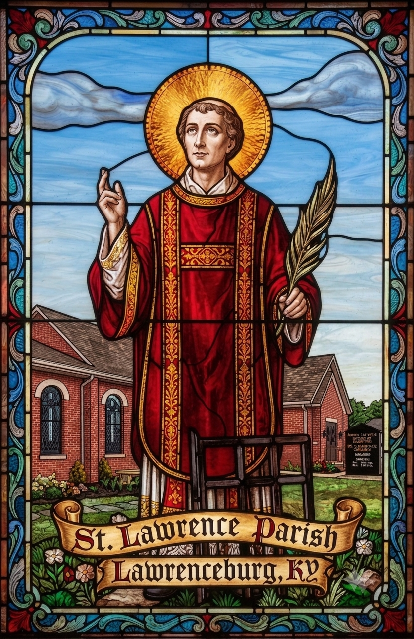 St. Lawrence Parish Cathedral Glass Decorative Panel