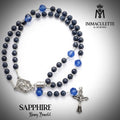 Sapphire & Fine Capri Blue AB Crystal IMMACULETTE (TM) Rosary Bracelet